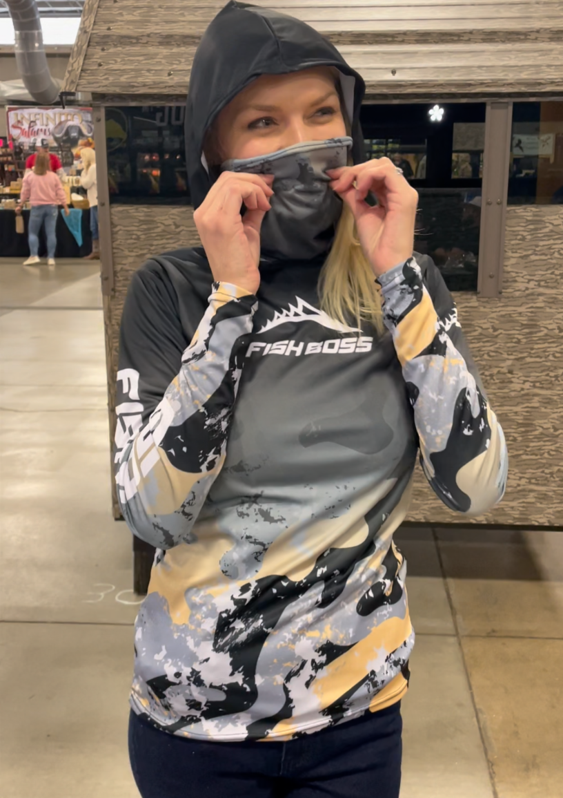 Fish Boss Fishing Jersey with Hood and Mask