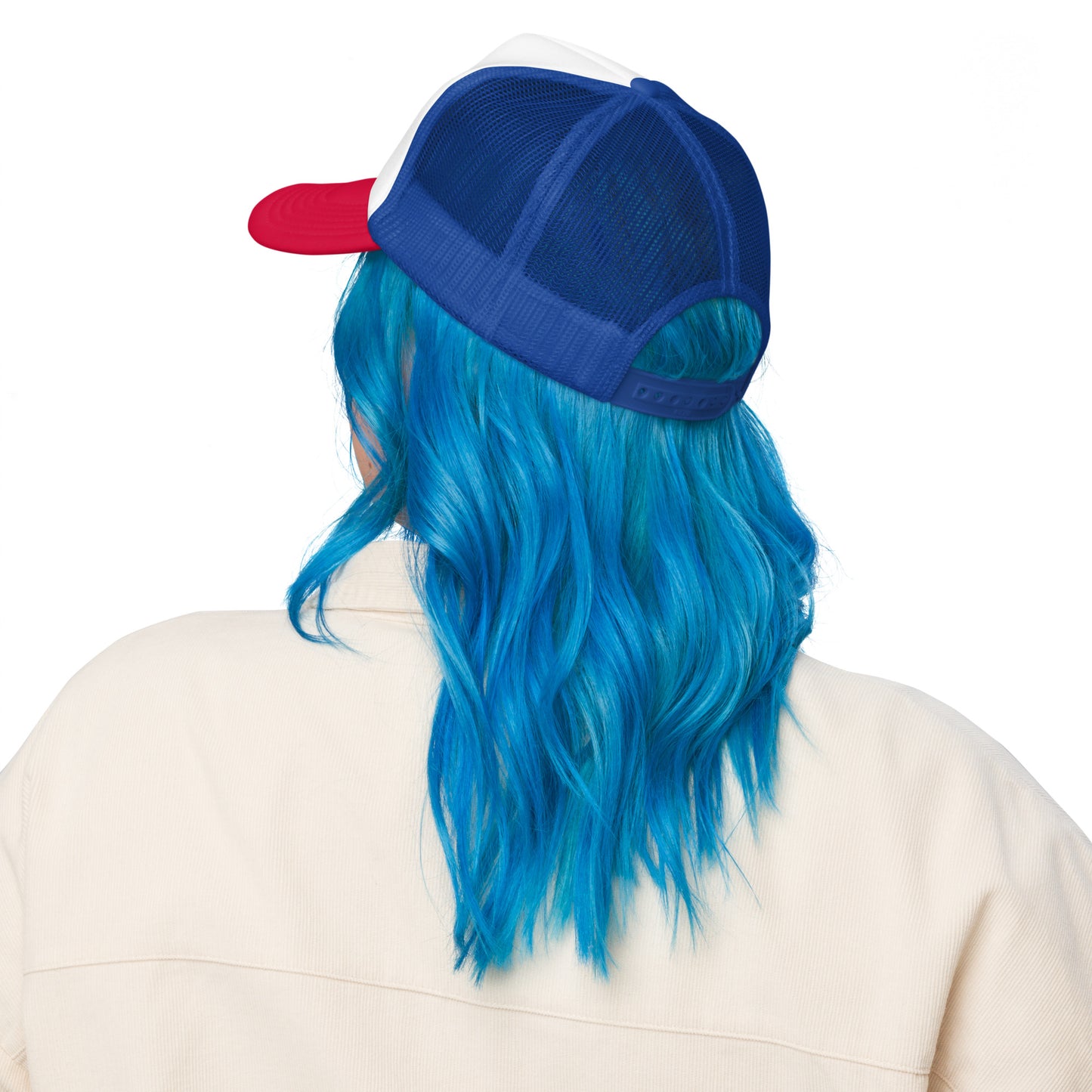 Fish Boss Foam Trucker Hat - Red White Blue Gold / Black