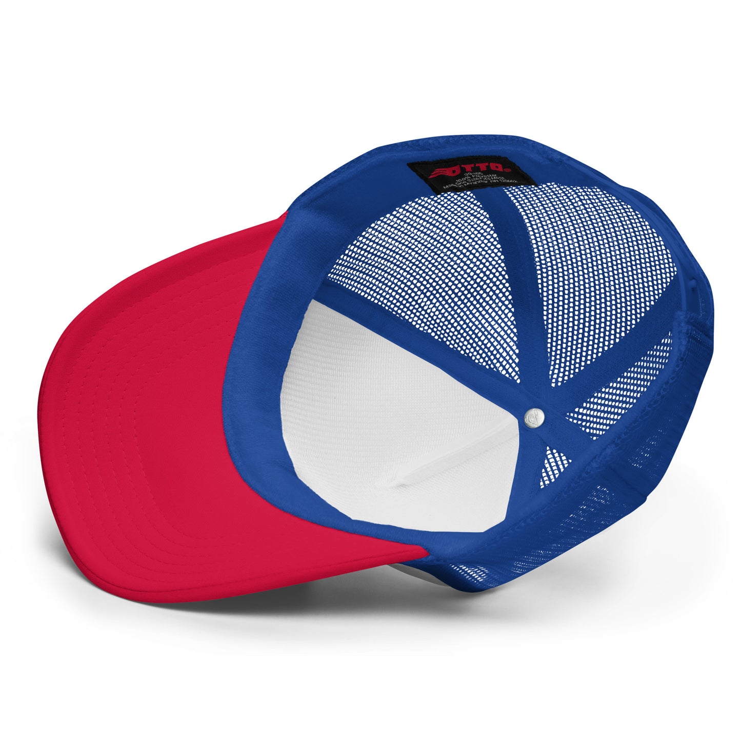 Fish Boss Foam Trucker Hat - Red White Blue Gold / Black